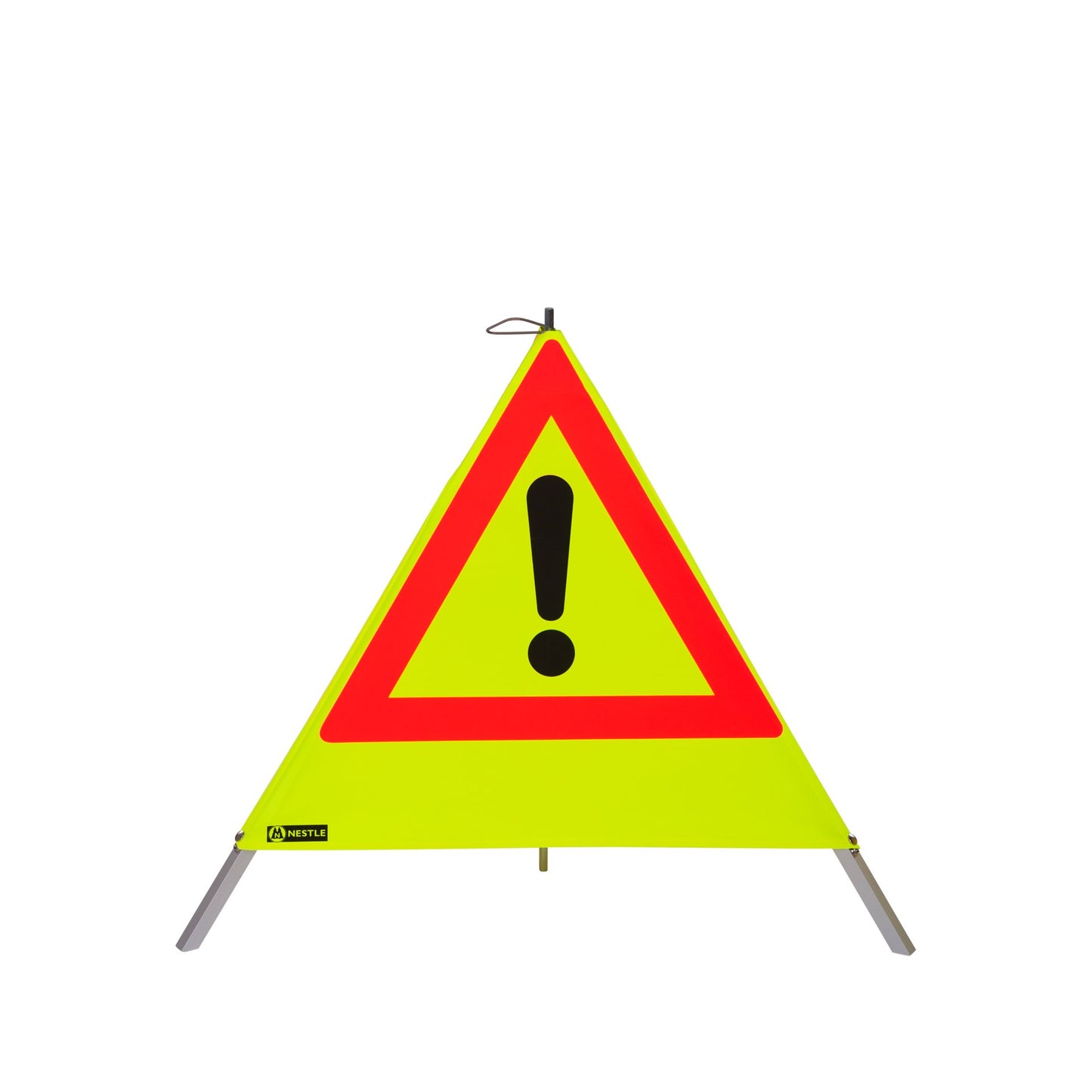 NESTLE Warnpyramide 70 cm, Achtung (VZ101), gelb retroreflektierend, mit Mittelfuß