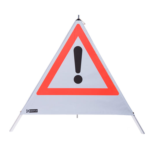 NESTLE Warnpyramide 90 cm, Achtung (VZ101), retroreflektierend, mit Mittelfuß