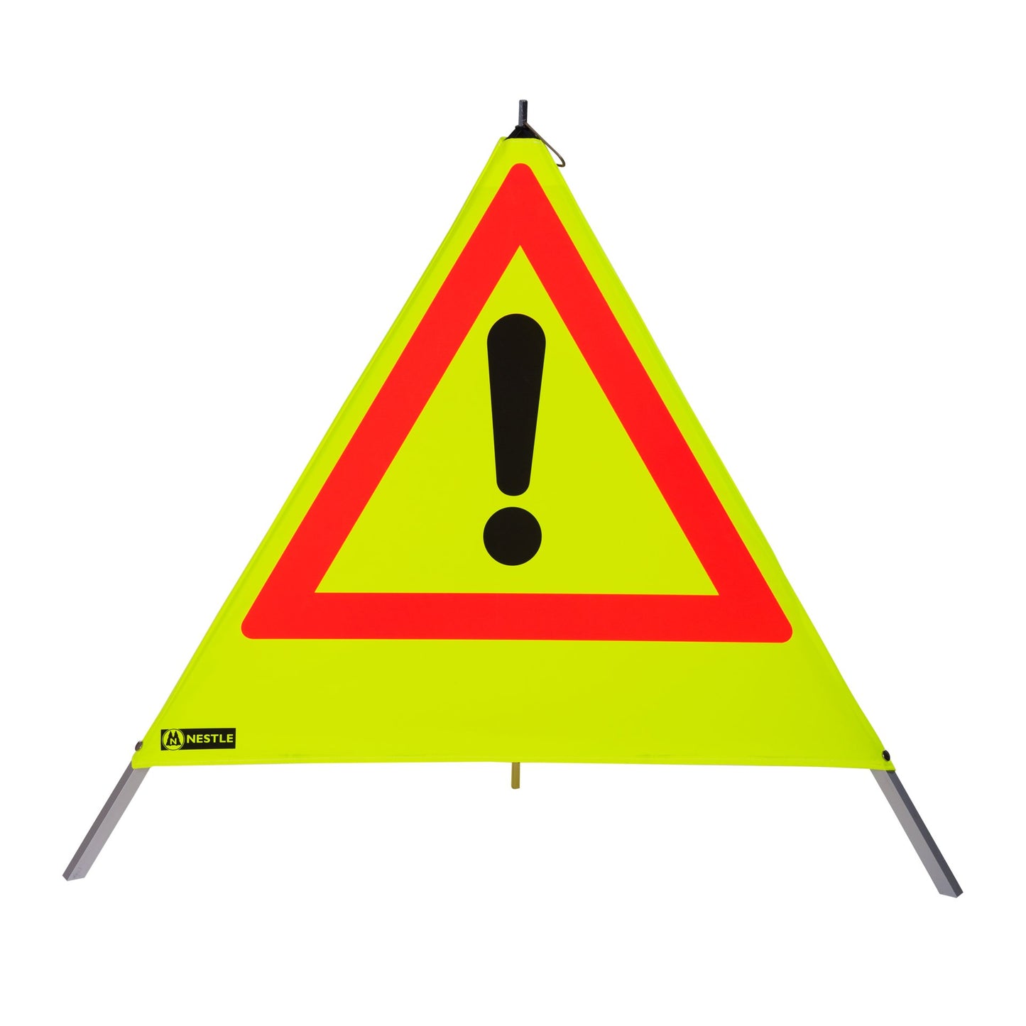 NESTLE Warnpyramide 90 cm, Achtung (VZ101), gelb retroreflektierend, mit Mittelfuß