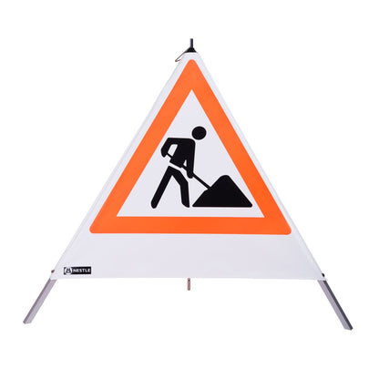 NESTLE Warnpyramide 90 cm, Schaufelmann (VZ123), mit Mittelfuß