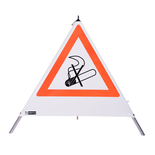 NESTLE Warnpyramide 90 cm, Rauchverbot (NZ01), weiß, mit Mittelfuß