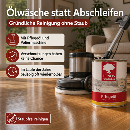 LEINOS 285 Pflegeöl 002 farblos  0,75 Liter | Zur Behandlung aller geölten und gewachsten Flächen wie Holz, Kork und Linoleum im Innenbereich |