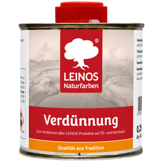 LEINOS 200 Verdünnung 0,25 Liter | Zum Verdünnen aller öligen Produkte sowie zur Reinigung der Arbeitsgeräte. Auch als Fleckentferner geeignet.