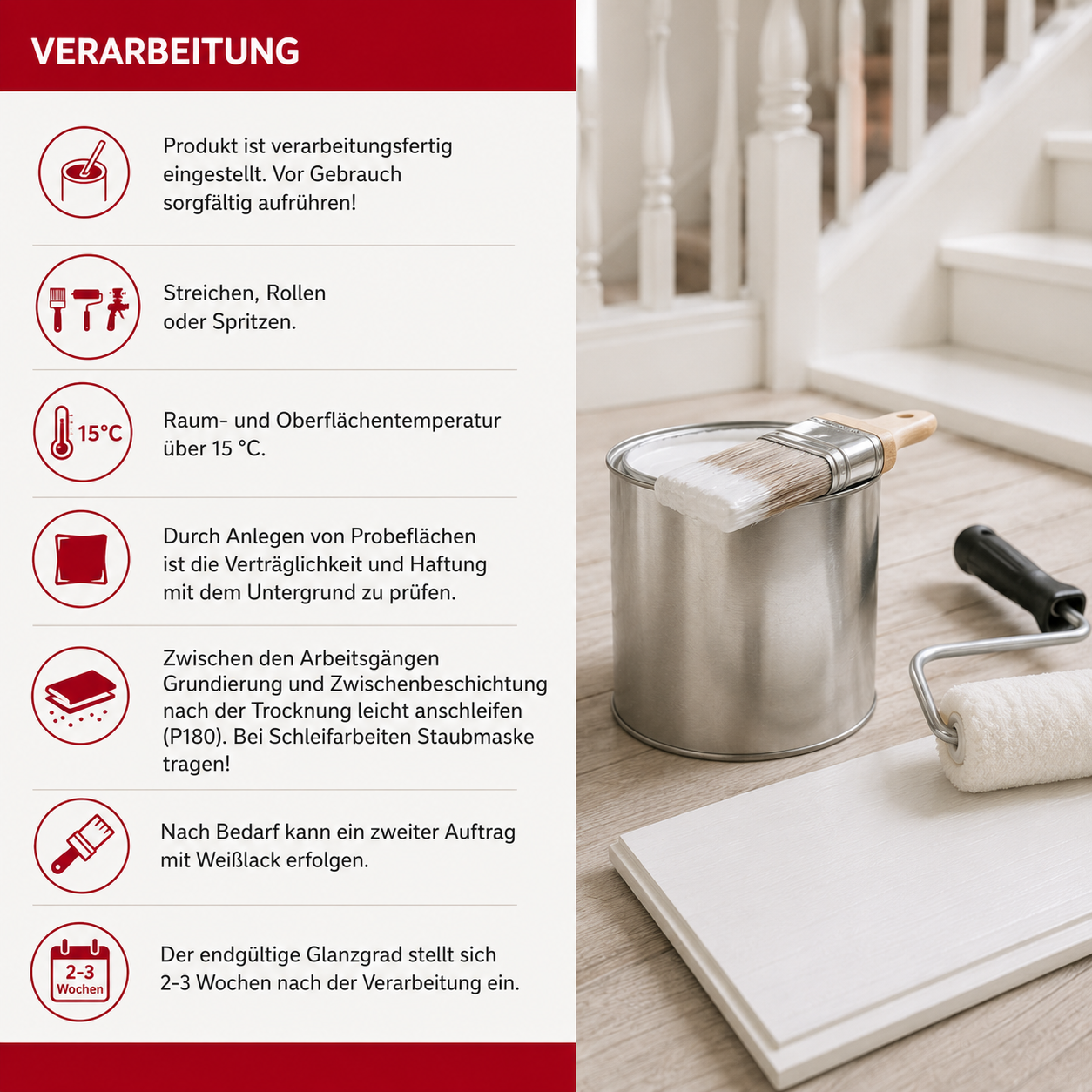 LEINOS 820 Weißlack Glänzend | 0,75 L Innen & Außen | Wohngesunder Naturharz-Öl Lack, wetterfest & strapazierfähig | ca. 7 m² Reichweite | Für Möbel, Türen, Fenster, Holzflächen & grundiertes Metall