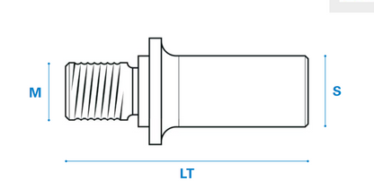 Aufnahmedorn - M12x1 Rechts, Arbeitslänge 40 Mm Schaft 12 Mm