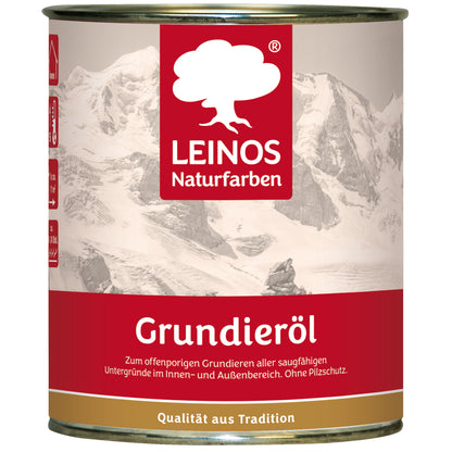 LEINOS Grundieröl 0,75 l – farblos, offenporig, tief eindringend, lösemittelarm; ideale Basis für saugfähiges Holz innen & außen, ohne UV-/Pilzschutz, für wenig beanspruchte Flächen