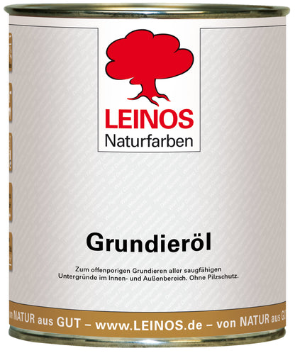 LEINOS Grundieröl 0,75 l – farblos, offenporig, tief eindringend, lösemittelarm; ideale Basis für saugfähiges Holz innen & außen, ohne UV-/Pilzschutz, für wenig beanspruchte Flächen