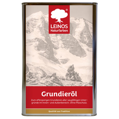 LEINOS Grundieröl 10 l – farblos, offenporig, lösemittelarm; tiefenwirksame Grundierung für saugfähiges Holz innen & außen, ohne UV-/Pilzschutz, hohe Ergiebigkeit für größere, wenig beanspruchte Flächen
