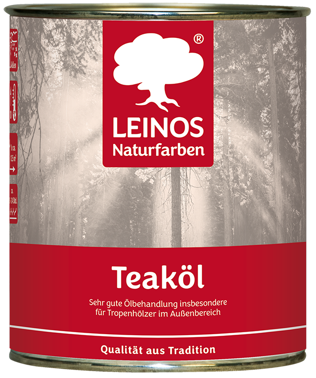 LEINOS Teaköl 223 – 0,75 Liter Holzschutzöl für außen, farblos, für Teak, Bangkirai & Tropenhölzer, imprägniert & frischt auf, pflanzliche Öle, offenporig, wasserabweisend, einfache Anwendung