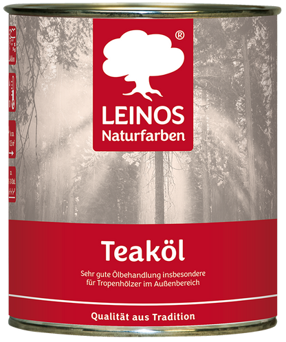 LEINOS Teaköl 223 – 0,75 Liter Holzschutzöl für außen, farblos, für Teak, Bangkirai & Tropenhölzer, imprägniert & frischt auf, pflanzliche Öle, offenporig, wasserabweisend, einfache Anwendung