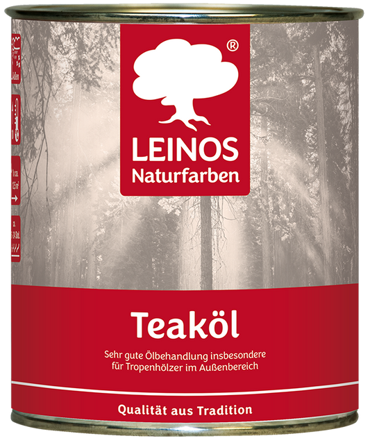 LEINOS Teaköl 223 – 0,75 Liter Holzschutzöl für außen, farblos, für Teak, Bangkirai & Tropenhölzer, imprägniert & frischt auf, pflanzliche Öle, offenporig, wasserabweisend, einfache Anwendung