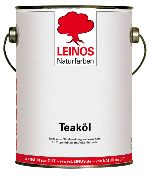 LEINOS Teaköl 223 – 2,5 Liter Holzschutzöl für außen, farblos, für Teak, Bangkirai & Tropenhölzer, imprägniert & frischt auf, pflanzliche Öle, offenporig, wasserabweisend, einfache Anwendung