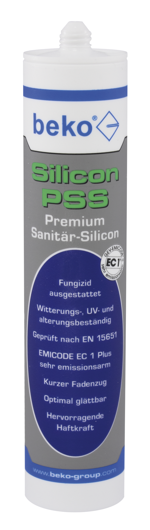 Beko Silicon PSS Premium-Sanitär-Silicon 310 ml ZEMENTGRAU
