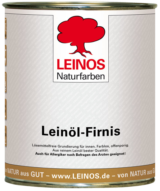 LEINOS Leinöl-Firnis 230 – 0,75 L für innen und außen – offenporige Grundierung für stark saugende Untergründe wie Hirnholzparkett, Kork, Terracotta – lösungsmittelfrei – ohne Filmschutz außen