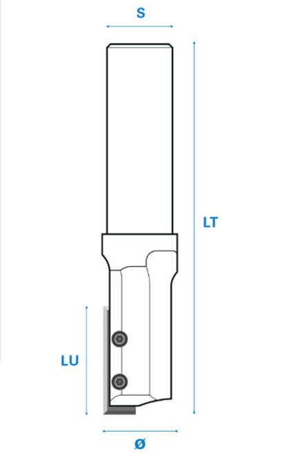 HW Wendeplatten Nutfräser 8x20x63mm S=8mm Z1 MAN | Rechtslauf Schneide 1 / System KWO / WPL 20x5,5x1,1mm