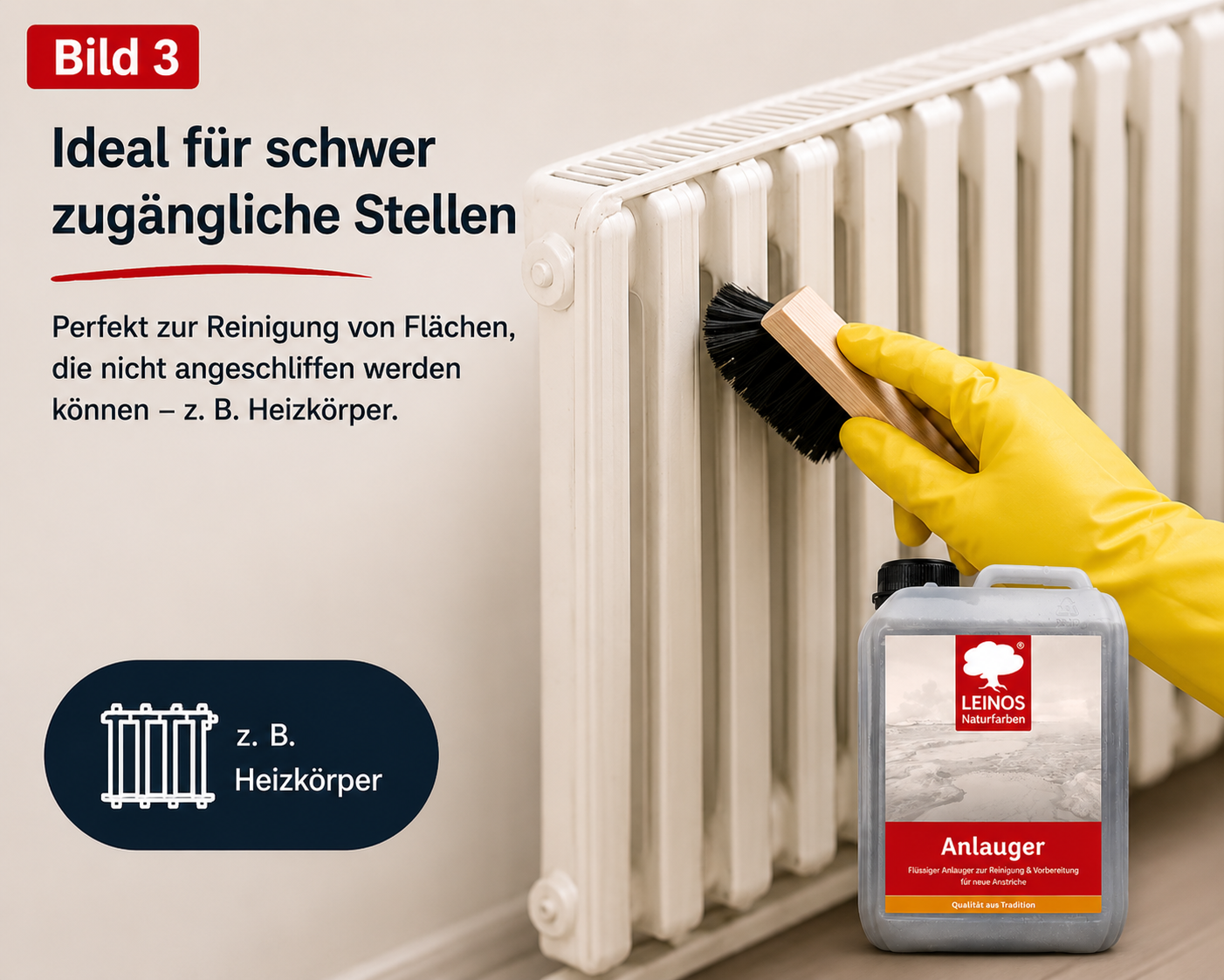 LEINOS 950 Anlauger 2,50 l – Reiniger & Untergrundvorbereitung für geölte, lackierte & latexgestrichene Flächen | entfernt Fett & Schmutz | für Öllack-Anstriche | ideal für unzugängliche Bereiche