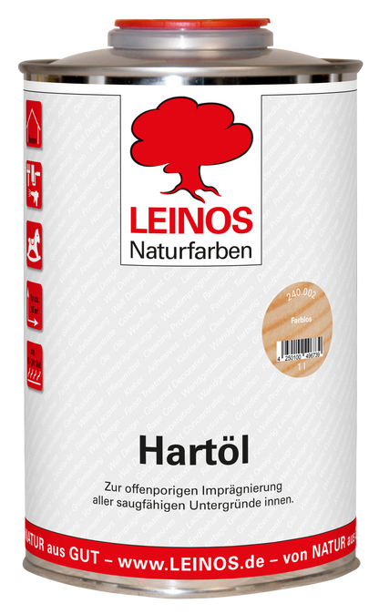 LEINOS Holzöl 250 ml | Hartöl Farblos für Tische Möbel Arbeitsplatten | Teak Eiche Möbelöl für effektive Versiegelung und langanhaltenden Schutz im Innenbereich
