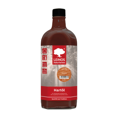 LEINOS Holzöl 250 ml | Hartöl Kastanie für Tische Möbel Arbeitsplatten | Teak Eiche Möbelöl für effektive Versiegelung und langanhaltenden Schutz im Innenbereich