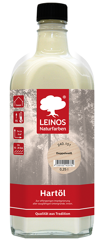 LEINOS Holzöl 250 ml | Hartöl Doppelweiß für Tische Möbel Arbeitsplatten | Teak Eiche Möbelöl für effektive Versiegelung und langanhaltenden Schutz im Innenbereich