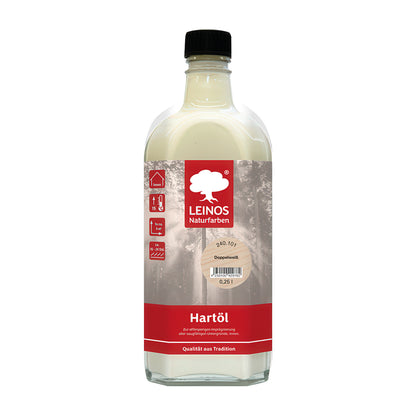 LEINOS Holzöl 250 ml | Hartöl Doppelweiß für Tische Möbel Arbeitsplatten | Teak Eiche Möbelöl für effektive Versiegelung und langanhaltenden Schutz im Innenbereich