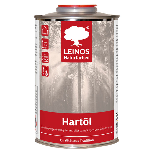 LEINOS Holzöl 1,0 l | Farbloses Hartöl für Möbel, Tische, Arbeitsplatten | Öl für Teak, Eiche & weitere Hölzer | Natürliche Imprägnierung & effektive Versiegelung mit langanhaltendem Schutz innen