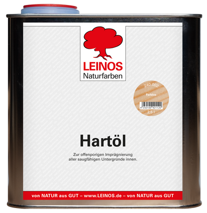 LEINOS Holzöl 2,5 l | Farbloses Hartöl für Möbel, Tische & Arbeitsplatten | Möbelöl für Teak, Eiche & weitere Hölzer | Natürliche Imprägnierung & Versiegelung mit langanhaltendem Schutz innen