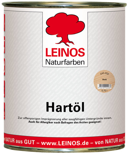 LEINOS Holzöl 750 ml | Hartöl Weiß für Tische Möbel Arbeitsplatten | Teak Eiche Möbelöl für effektive Versiegelung und langanhaltenden Schutz im Innenbereich