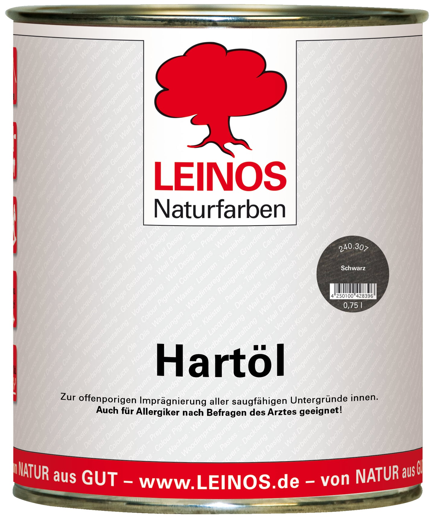 LEINOS Holzöl 750 ml | Hartöl Schwarz für Tische Möbel Arbeitsplatten | Teak Eiche Möbelöl für effektive Versiegelung und langanhaltenden Schutz im Innenbereich