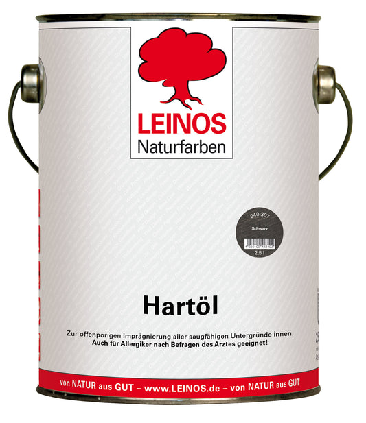 LEINOS Holzöl 2,5 l | Hartöl Schwarz für Tische Möbel Arbeitsplatten | Teak Eiche Möbelöl für effektive Versiegelung und langanhaltenden Schutz im Innenbereich