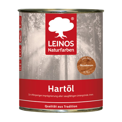 LEINOS Holzöl 750 ml | Hartöl Nussbaum für Tische Möbel Arbeitsplatten | Teak Eiche Möbelöl für effektive Versiegelung und langanhaltenden Schutz im Innenbereich