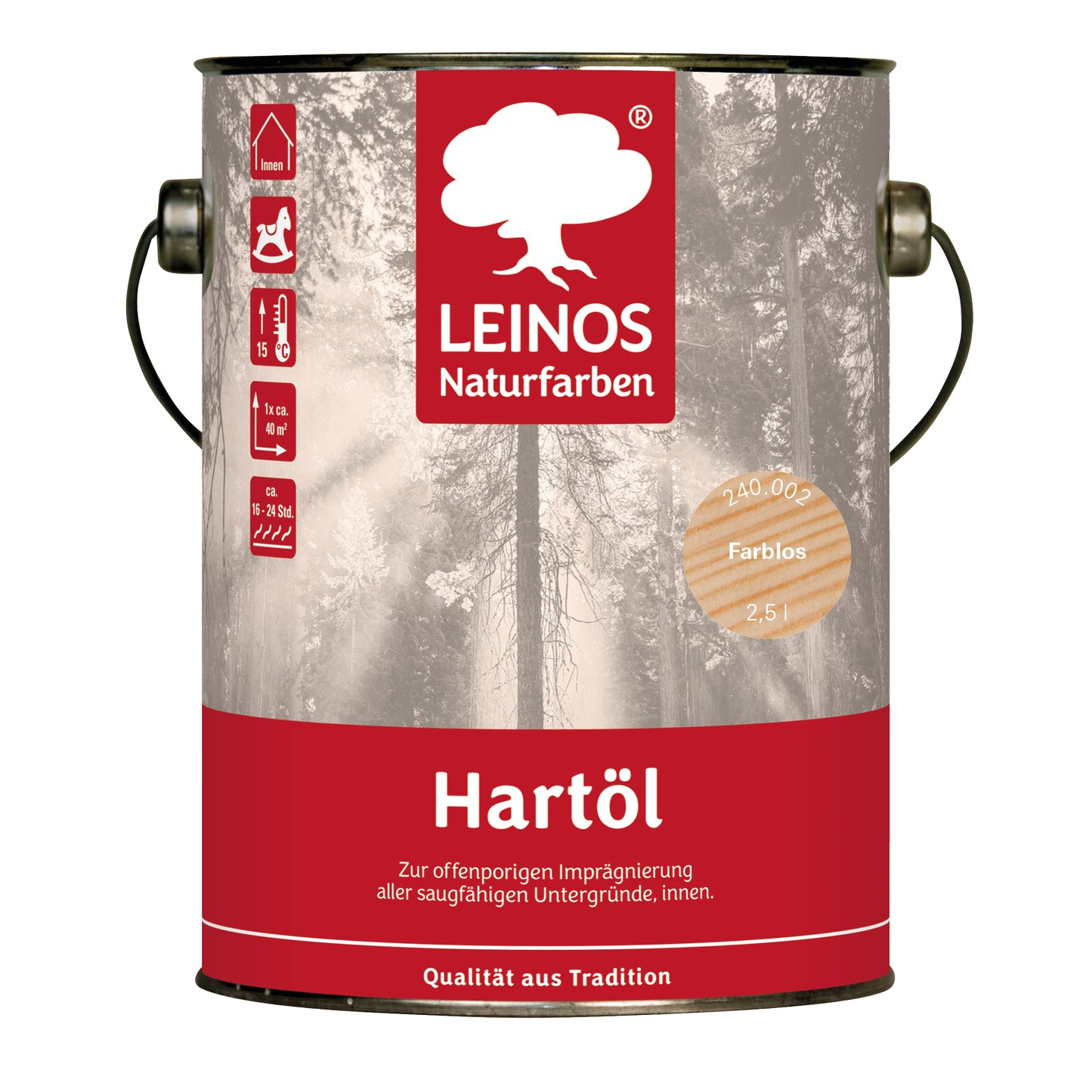 LEINOS Holzöl 2,5 l | Hartöl Farblos für Tische Möbel Arbeitsplatten | Teak Eiche Möbelöl für effektive Versiegelung und langanhaltenden Schutz im Innenbereich