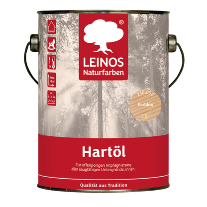 LEINOS Holzöl 2,5 l | Hartöl Farblos für Tische Möbel Arbeitsplatten | Teak Eiche Möbelöl für effektive Versiegelung und langanhaltenden Schutz im Innenbereich
