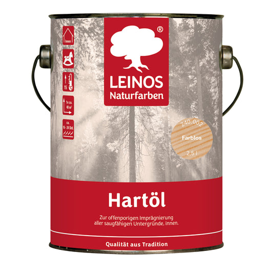 LEINOS Holzöl 2,5 l | Hartöl Farblos für Tische Möbel Arbeitsplatten | Teak Eiche Möbelöl für effektive Versiegelung und langanhaltenden Schutz im Innenbereich