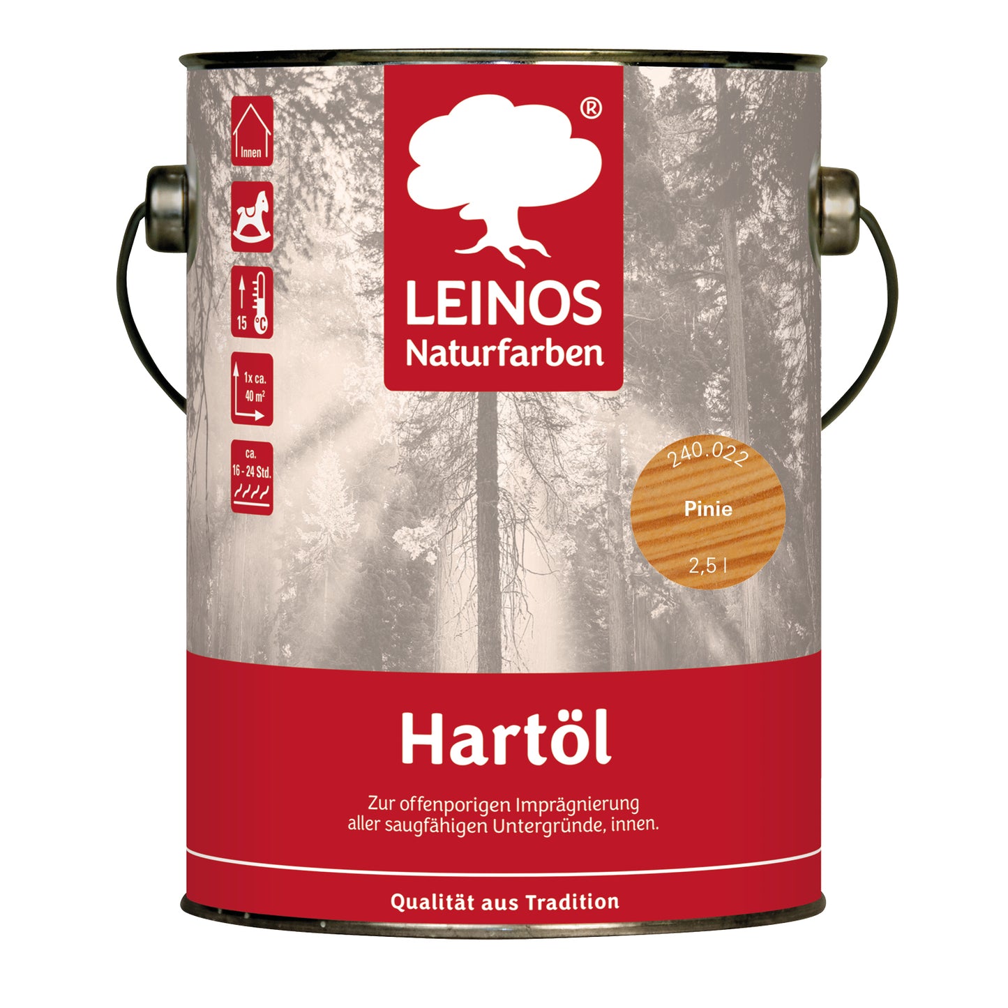 LEINOS Holzöl 2,5 l | Hartöl Pinie für Tische Möbel Arbeitsplatten | Teak Eiche Möbelöl für effektive Versiegelung und langanhaltenden Schutz im Innenbereich