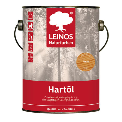 LEINOS Holzöl 2,5 l | Hartöl Pinie für Tische Möbel Arbeitsplatten | Teak Eiche Möbelöl für effektive Versiegelung und langanhaltenden Schutz im Innenbereich