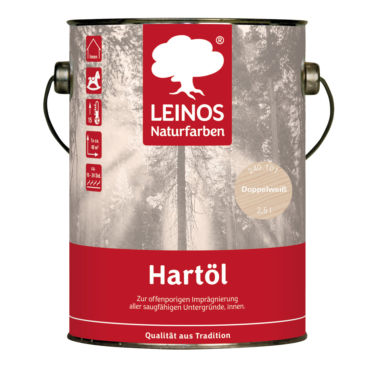 LEINOS Holzöl 2,5 l | Hartöl Doppelweiß für Tische Möbel Arbeitsplatten | Teak Eiche Möbelöl für effektive Versiegelung und langanhaltenden Schutz im Innenbereich