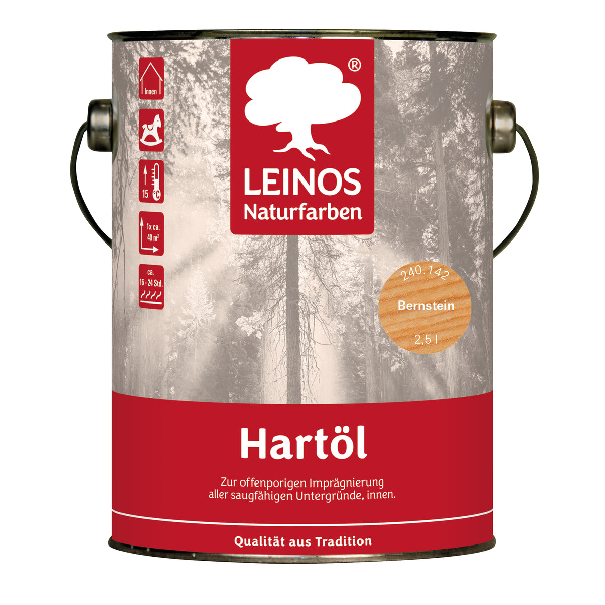 LEINOS Holzöl 2,5 l | Hartöl Bernstein für Tische Möbel Arbeitsplatten | Teak Eiche Möbelöl für effektive Versiegelung und langanhaltenden Schutz im Innenbereich