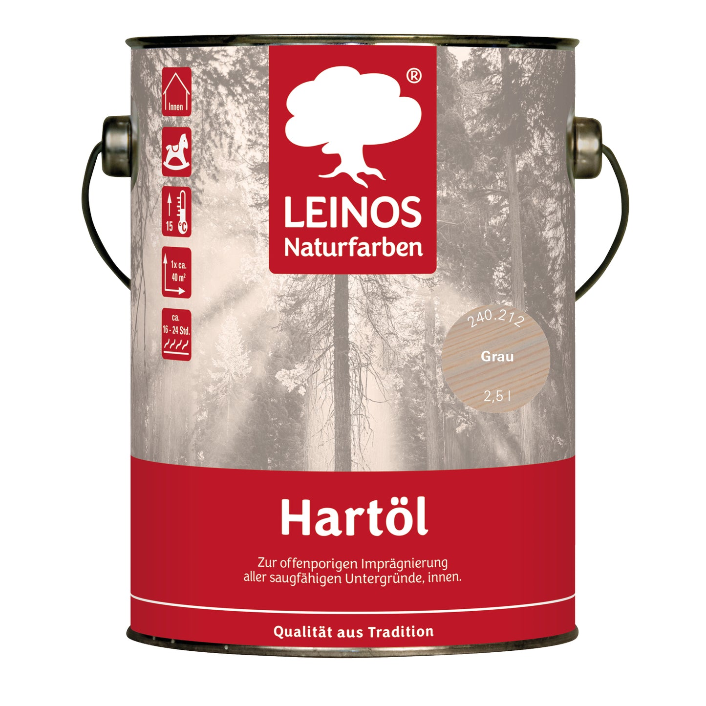 LEINOS Holzöl 2,5 l | Hartöl Grau für Tische Möbel Arbeitsplatten | Teak Eiche Möbelöl für effektive Versiegelung und langanhaltenden Schutz im Innenbereich