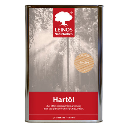 LEINOS Holzöl 10 l | Hartöl Farblos für Tische Möbel Arbeitsplatten | Teak Eiche Möbelöl für effektive Versiegelung und langanhaltenden Schutz im Innenbereich