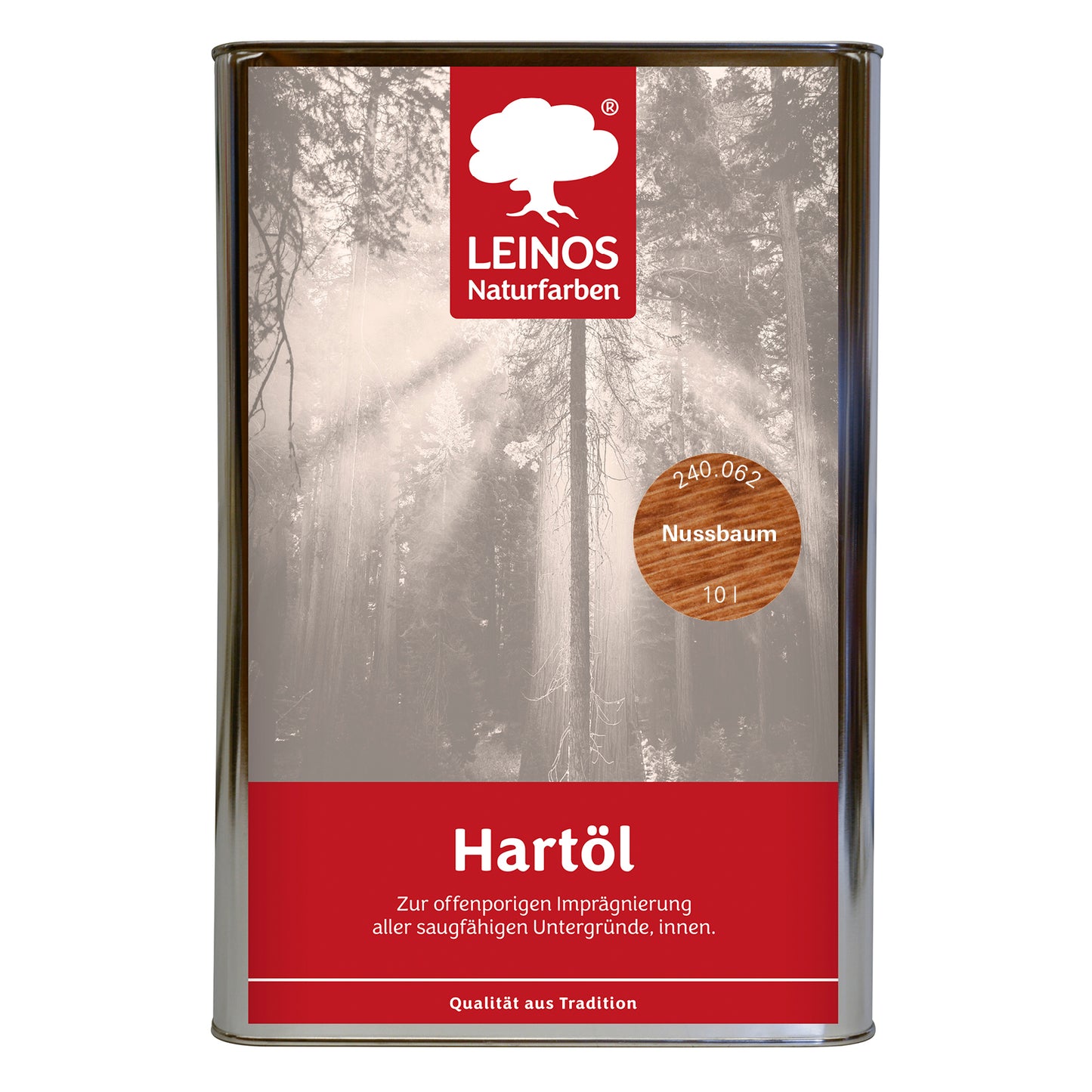 LEINOS Holzöl 10 l | Hartöl Nussbaum für Tische Möbel Arbeitsplatten | Teak Eiche Möbelöl für effektive Versiegelung und langanhaltenden Schutz im Innenbereich