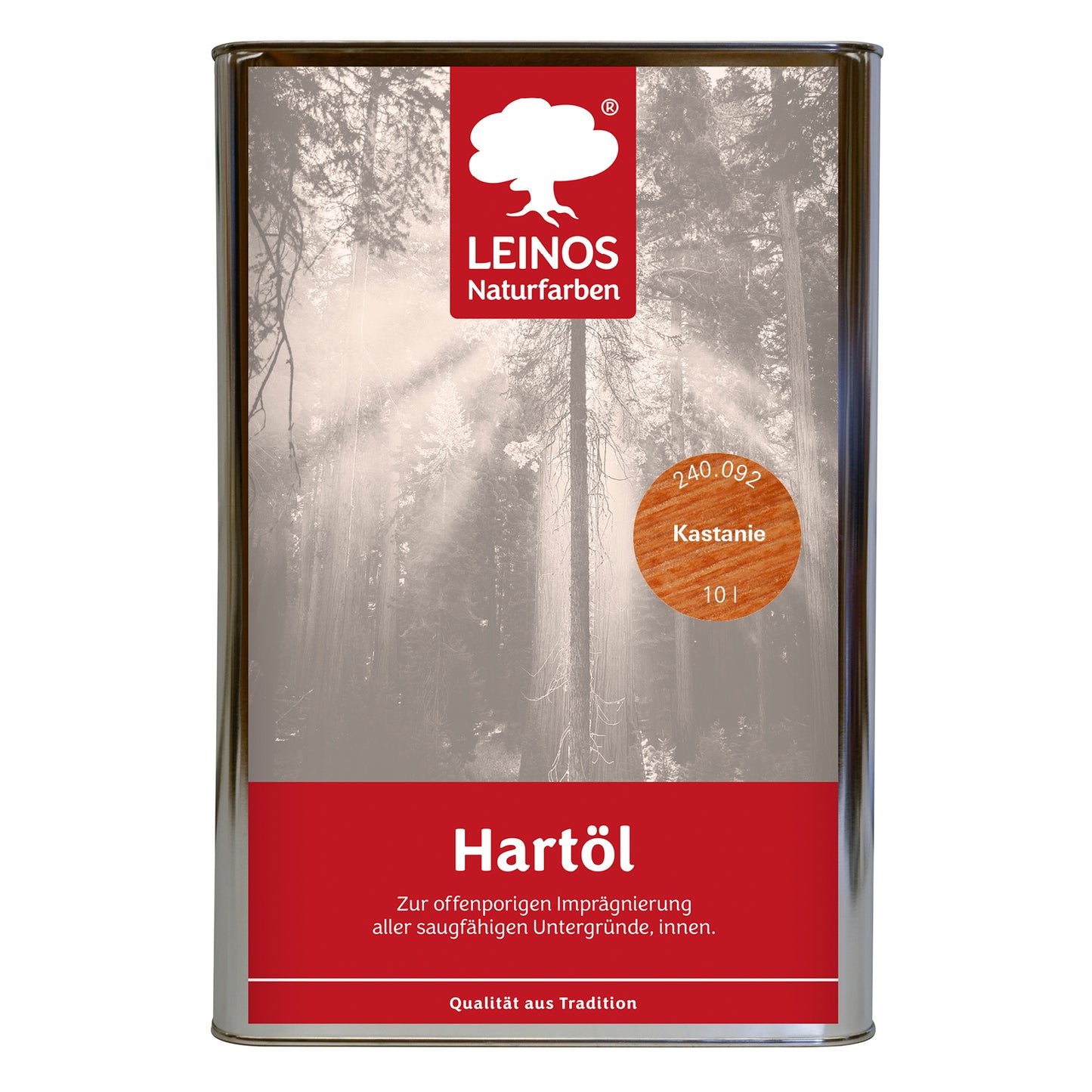 LEINOS Holzöl 10 l | Hartöl Kastanie für Tische Möbel Arbeitsplatten | Teak Eiche Möbelöl für effektive Versiegelung und langanhaltenden Schutz im Innenbereich