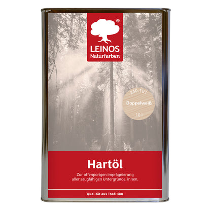 LEINOS Holzöl 10 l | Hartöl Doppelweiß für Tische Möbel Arbeitsplatten | Teak Eiche Möbelöl für effektive Versiegelung und langanhaltenden Schutz im Innenbereich