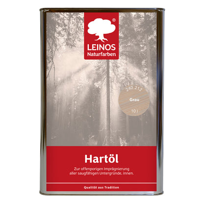 LEINOS Holzöl 10 l | Hartöl Grau für Tische Möbel Arbeitsplatten | Teak Eiche Möbelöl für effektive Versiegelung und langanhaltenden Schutz im Innenbereich
