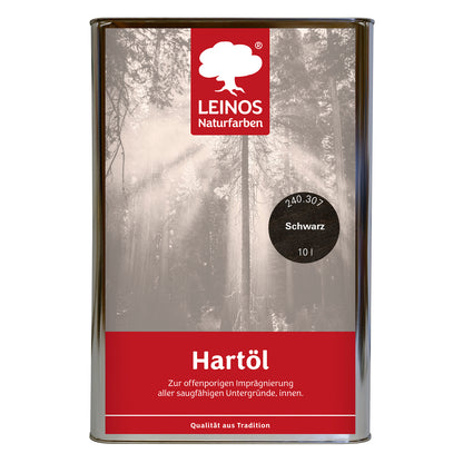 LEINOS Holzöl 10 l | Hartöl Schwarz für Tische Möbel Arbeitsplatten | Teak Eiche Möbelöl für effektive Versiegelung und langanhaltenden Schutz im Innenbereich