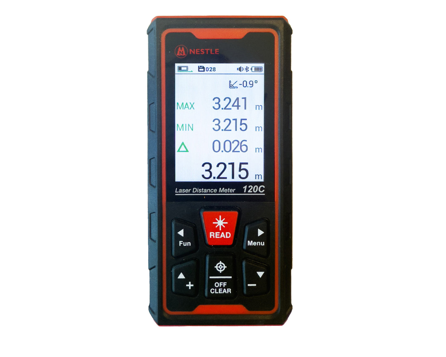 Nestle NDL-120C Laser-Entfernungsmesser – 120 m Reichweite, grüner Laser, 4X Zoom-Kamera, großes IPS-Farbdisplay, 100 Messwerte Speicher, IP68, USB-C Akku, Bluetooth/JoyPlan