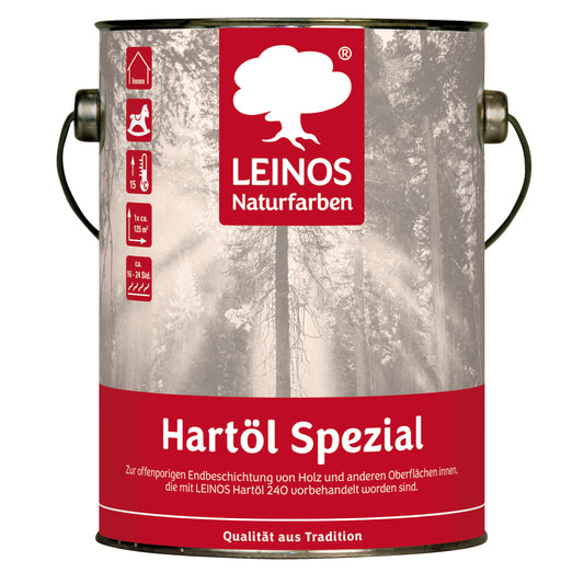 Leinos 245 Hartöl Spezial für Innen 2,5 l  Für stark strapazierte Flächen wie Fußböden und für den anspruchsvollen Möbelbau Hervorragende Polierfähigkeit