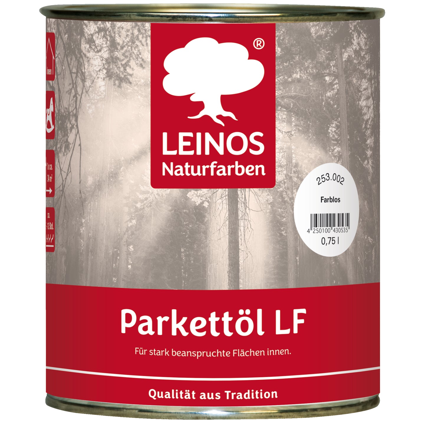 LEINOS Parkettöl LF 253 farblos 0,75 L – Lösemittelfreies Naturöl für Holzfußböden, offenporig & atmungsaktiv, schützt Parkett, Dielen & Massivholz im Innenbereich, betont die natürliche Maserung