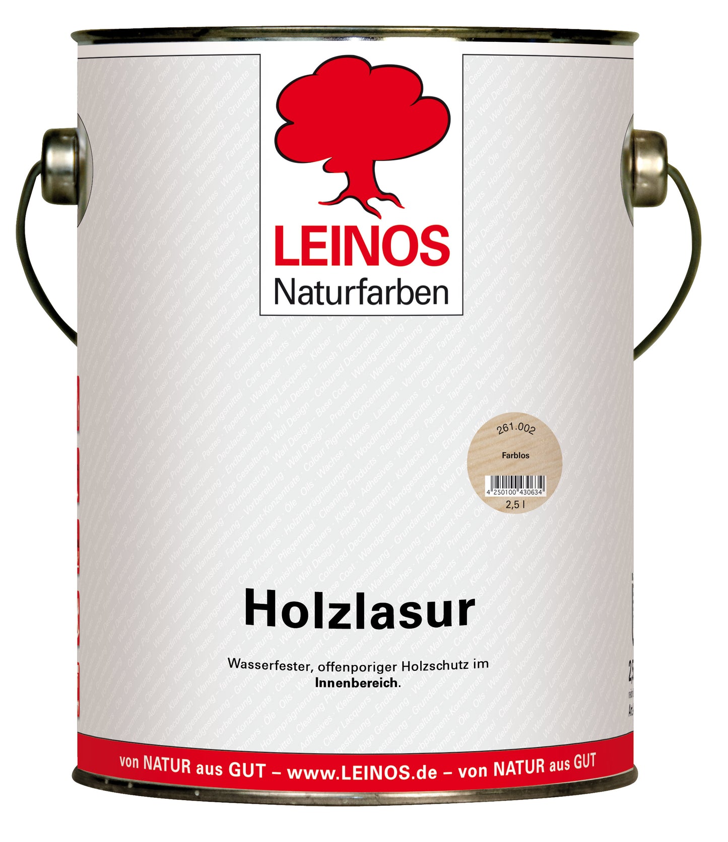 LEINOS 261 Holzlasur für Innen 002 Farblos 2,5 l