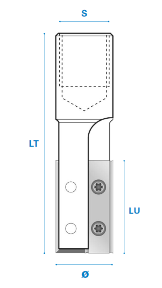 Nutfräser mit Wendemesser - Ø 14-25mm AL29,5xGL70 M12 Z2 Elu® - Präzisionswerkzeug für Holzbearbeitung