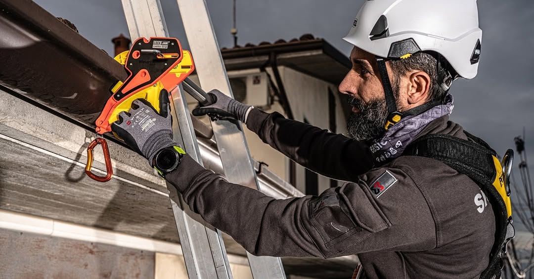 Lock Jaw Ladder Grip Leitersicherungsclip für Dachrinnen, sichere Leiterbefestigung in 5 Sekunden, BG Bau gelistet für Handwerker und Dachdecker